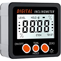 Proster Buscador de Ángulo LCD Inclinómetro Digital con Base Magnética Transportador de Angulo con Luz de Fondo y…